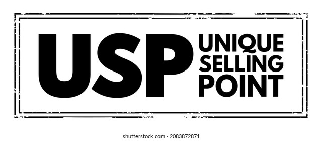 USP - Acrónimo de punto de venta único, fondo de concepto de negocio