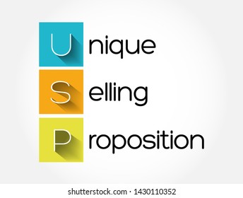 USP - Unique Selling Proposition acronym, business concept background