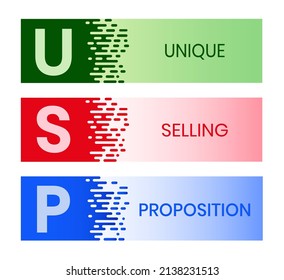 USP - Unique Selling Proposition . business concept background. vector illustration concept with keywords and icons.