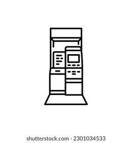 Usps self service kiosk black line icon. Pictogram for web page, mobile app, promo.
