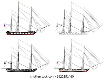 USS Constitution in front view