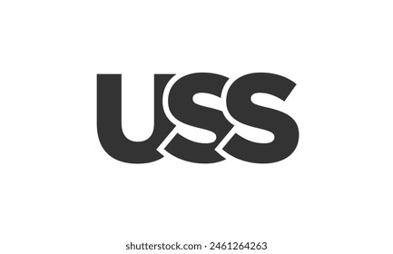 USS logo design template with strong and modern bold text. Initial based vector logotype featuring simple and minimal typography. Trendy company identity ideal for businesses brand presence.