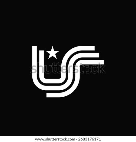 USS WITH STAR LOGO DESIGN IDEA VECTOR.eps