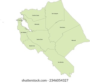 US-San Jose-San Francisco-Oakland, CA Combined Statistical Area (CSA) with counties