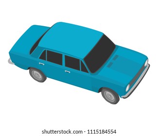 USSR car. the Soviet transport vector drawing illustration