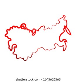 UdSSR, die die Konturkarte färbt. Vektorillustration, Hintergrund. Umriss