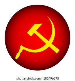 USSR flag button on a white background. Vector illustration.
