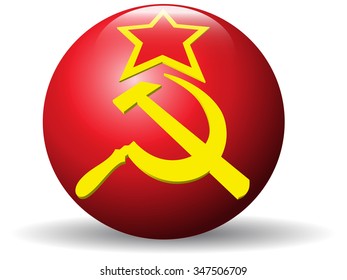 USSR flag  globe.Vector