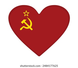 USSR flag heart shaped. vector