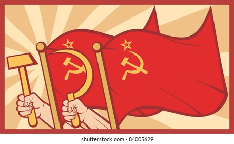 ussr flag poster 