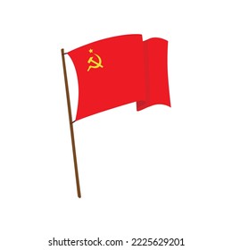 ussr flag, flag of soviet union. Vector illustration isolated