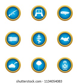 USSR icons set. Flat set of 9 ussr vector icons for web isolated on white background