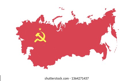 USSR Map With Sign