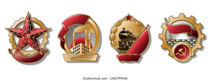 USSR Medals, Orders Stylization, Soviet Awards 