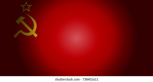 USSR red flag in shadow