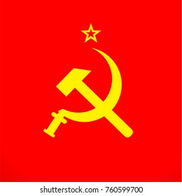 ussr sickle and hammer soviet russia union  symbol vector 