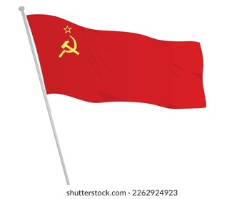 USSR,  Soviet union waving flag. vector illustration