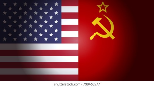 USSR and USA flags