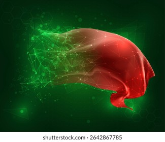 USSR, vector 3d flag on green background and numbers