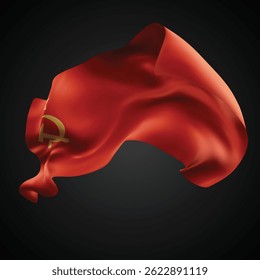 USSR, vector 3d flag with waves on a black background