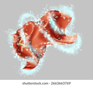 USSR, vector 3d flag in whirlwind of magical radiance