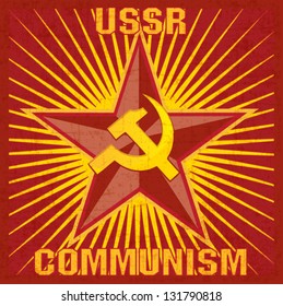 USSR-COMMUNISM retro poster - SSSR Soviet Union