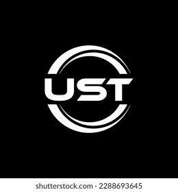 UST letter logo design in illustration. Vector logo, calligraphy designs for logo, Poster, Invitation, etc.