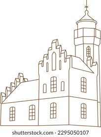 Ustka Lighthouse - vector illustration att