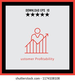 ustomer Profitability  line icon