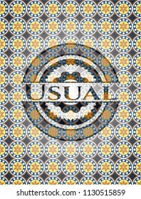 Usual arabesque style emblem. arabic decoration.
