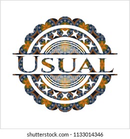 Usual arabic emblem. Arabesque decoration.