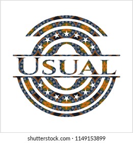 Usual arabic emblem. Arabesque decoration.