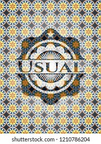 Usual arabic style badge. Arabesque decoration.