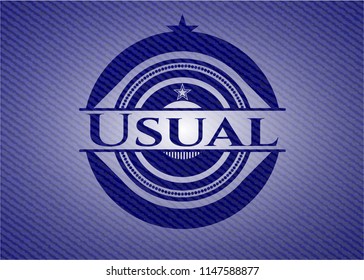 Usual badge with denim texture
