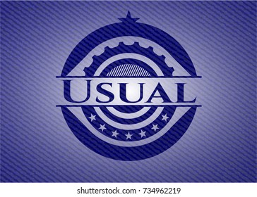 Usual badge with denim texture