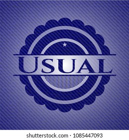 Usual badge with jean texture