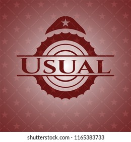 Usual badge with red background