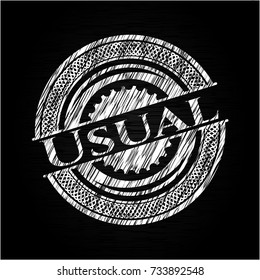 Usual chalk emblem written on a blackboard