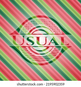 Usual christmas colors emblem. Vector Illustration. Detailed. 