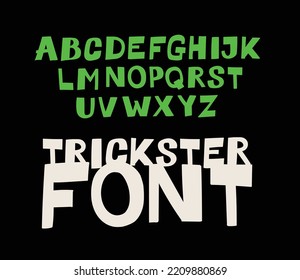 Usual display font for inscriptions. Vector. Latin capital letters. Alphabet for cheerful informal inscriptions. All letters are saved separately. Symbols for logos.