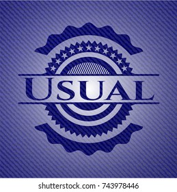 Usual emblem with denim texture
