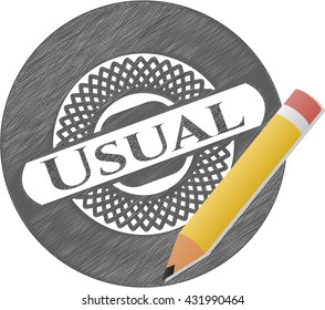 Emblema habitual dibujado con lápiz