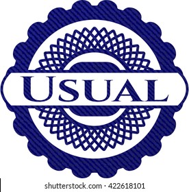 Usual emblem with jean background