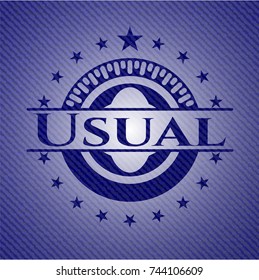 Usual emblem with jean background
