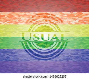 Usual lgbt colors emblem. Vector Illustration. Mosaic.