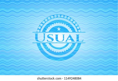 Usual light blue water wave emblem background.