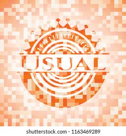 Usual orange mosaic emblem