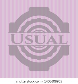 Usual pink emblem. Vector Illustration. Detailed.
