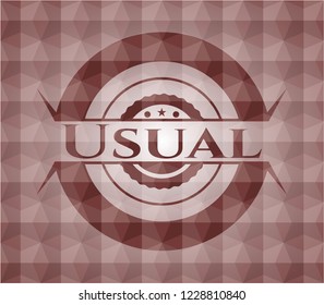 Usual red seamless badge with geometric background.