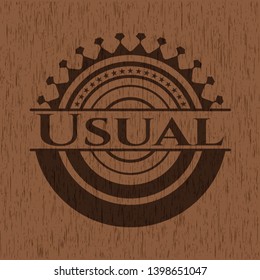 Usual retro wooden emblem. Vector Illustration.